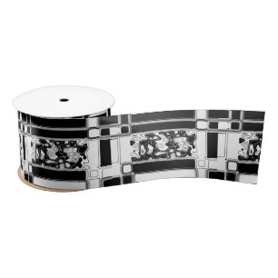 Black And White Geometric Art 1 Satin Ribbon