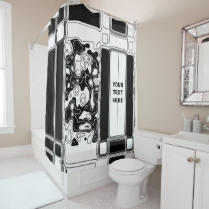 Black And White Geometric Art 1 Shower Curtain