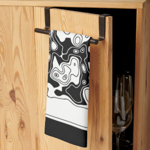 Black And White Geometric Art 1 Tea Towel