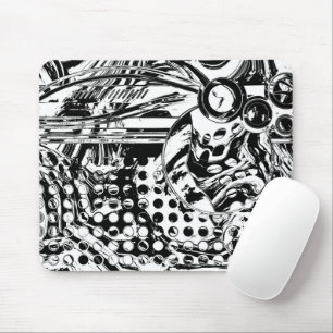 Black And White Geometric Art 20 Mouse Pad