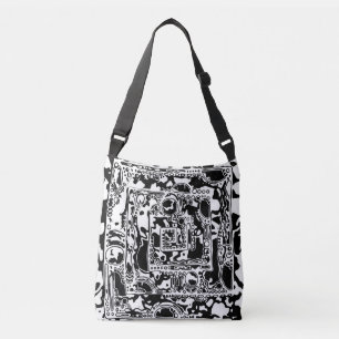 Black And White Geometric Art 25 Crossbody Bag