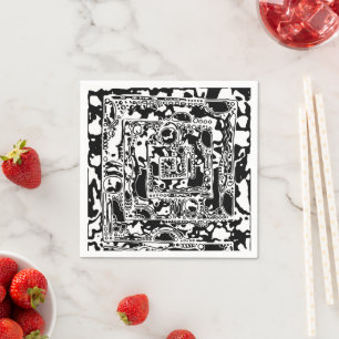 Black And White Geometric Art 25 Napkin