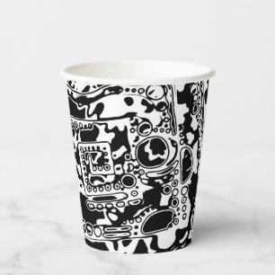 Black And White Geometric Art 25 Paper Cups