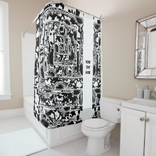 Black And White Geometric Art 25 Shower Curtain