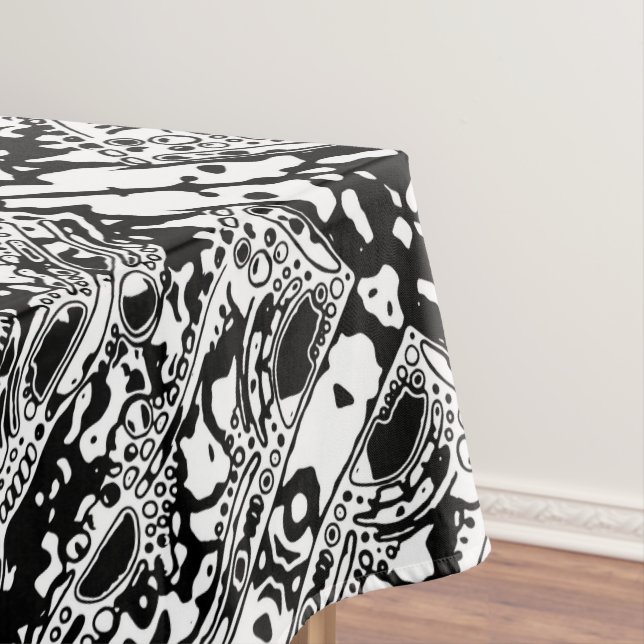 Black And White Geometric Art 25 Tablecloth (In Situ)