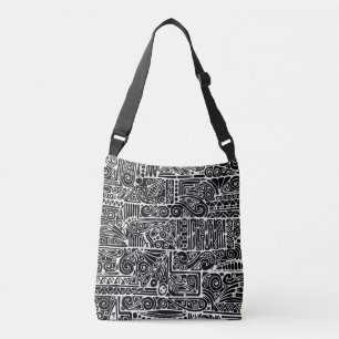 Black And White Geometric Art 2 Crossbody Bag