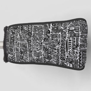 Black And White Geometric Art 2 Golf Head Cover