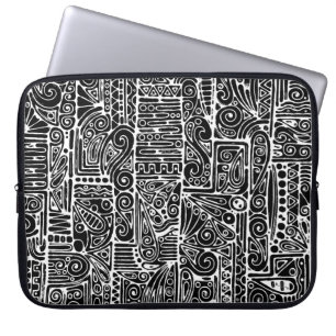 Black And White Geometric Art 2 Laptop Sleeve