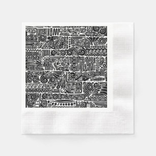 Black And White Geometric Art 2 Napkin