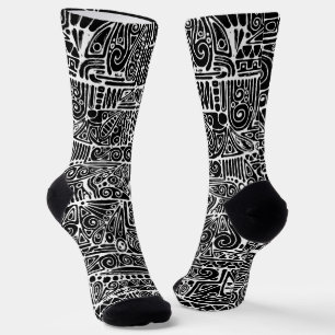 Black And White Geometric Art 2 Socks