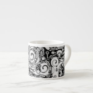 Black And White Geometric Art 3 Espresso Cup