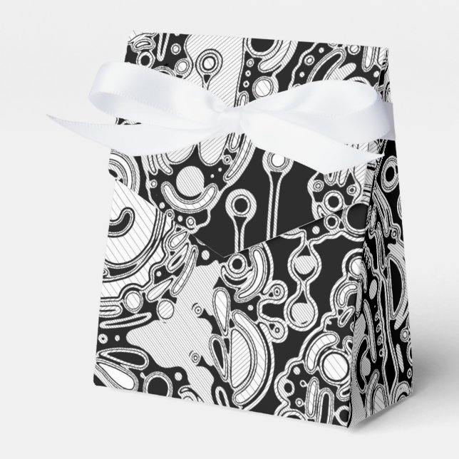 Black And White Geometric Art 3 Favour Box (Front Side)