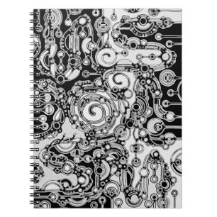 Black And White Geometric Art 3 Notebook