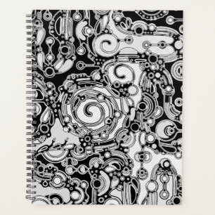 Black And White Geometric Art 3 Planner