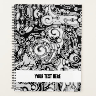 Black And White Geometric Art 3 Planner