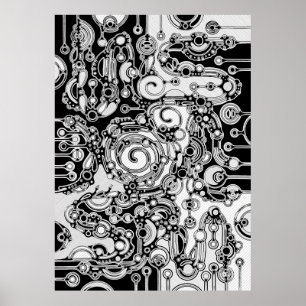 Black And White Geometric Art 3 Poster