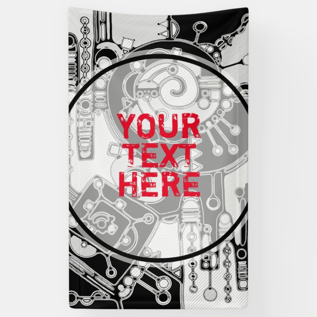 Black And White Geometric Art 4 Banner (Vertical)