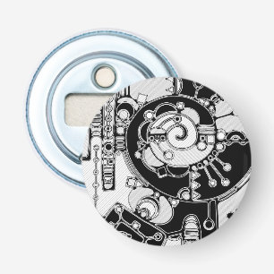 Black And White Geometric Art 4 Bottle Opener