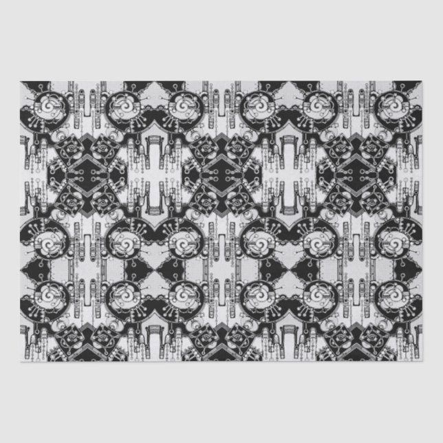 Black And White Geometric Art 4 Tissue Paper (Front)