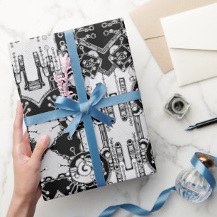 Black And White Geometric Art 4 Wrapping Paper