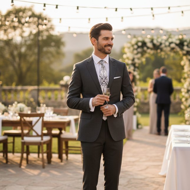 Black and White Geometric Art Deco Floral Mens Tie (vintage geometric art deco special  occasion necktie for him )