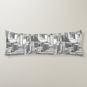 Black and White Geometric Body Cushion