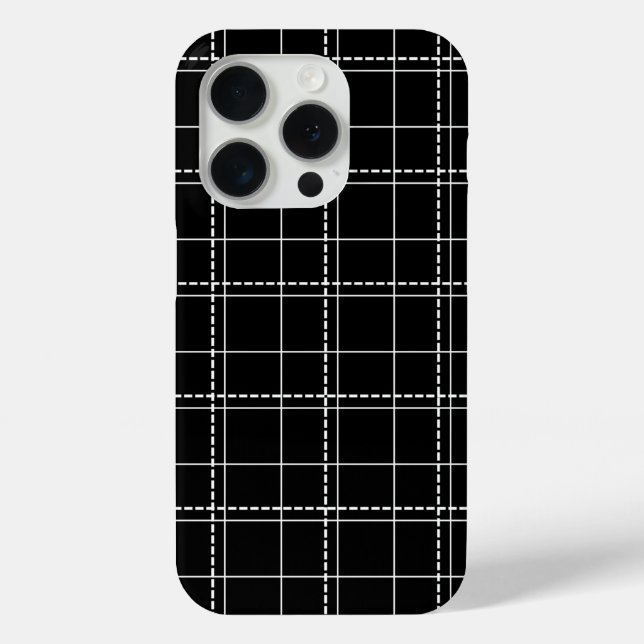 Black and White Geometric Check Plaid Pattern Case-Mate iPhone Case (Back)
