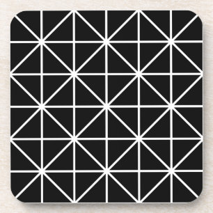 Black And White Geometric Coaster