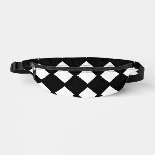 Black and White Geometric Diamond Pattern   Modern Bum Bags
