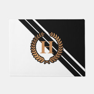 Black and White Geometric Doormat