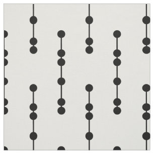 Black and White Geometric Dots Pattern Fabric