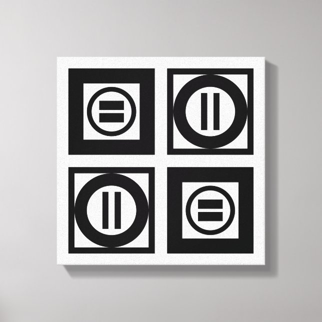 Black and White Geometric Equal Sign Pattern (Front)