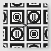 Black and White Geometric Equal Sign Pattern