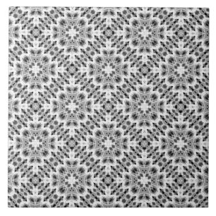 Black and white geometric ethnic ornament tile