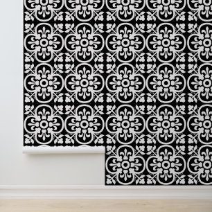 Black And White Geometric Fleur Du Lys Wallpaper