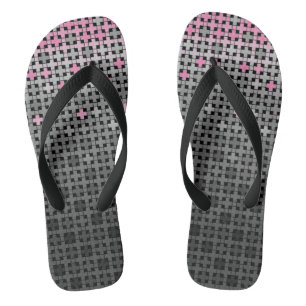 Black and white geometric gradient pattern  jandals