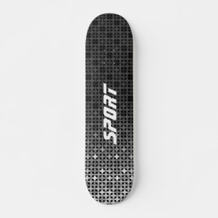 Black and white geometric gradient pattern skateboard