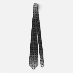 Black and white geometric gradient pattern tie