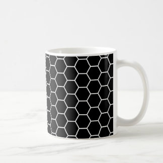 Black and White Geometric Hexagon Pattern Coffee Mug