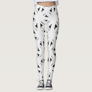 Black and White Geometric Leggings Modern
