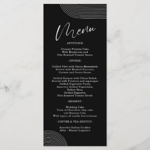 Black and White Geometric Line Art Simple Menu