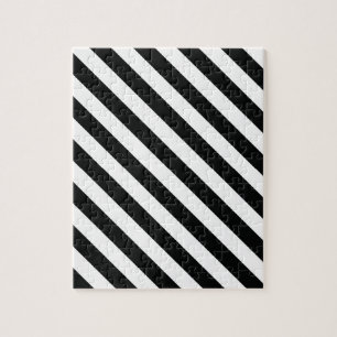 Black and White Geometric Line Pattern Jigsaw Puzzle
