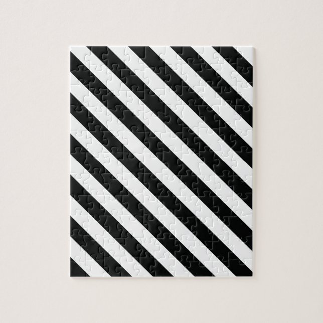 Black and White Geometric Line Pattern Jigsaw Puzzle (Vertical)