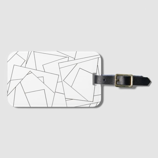 Black And White Geometric  Luggage Tag (Front Horizontal)