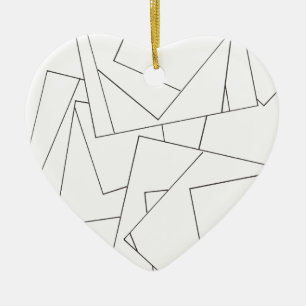 Black and White Geometric- Modern Bauhaus  Ceramic Tree Decoration
