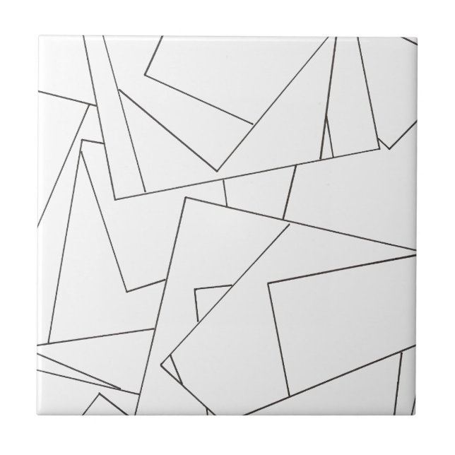 Black And White Geometric-Modern Bauhaus Tile (Front)
