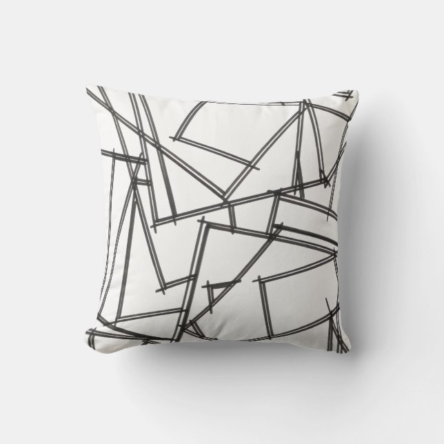 Black And White Geometric-Modern Minimalist Cushion (Front)