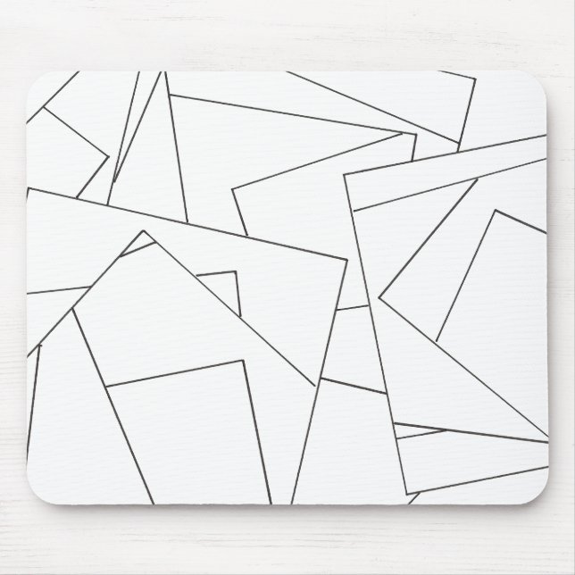 Black And White Geometric-Modern Minimalist Mouse Pad (Front)