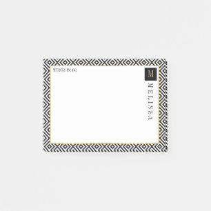 Black And White Geometric Modern Pattern Post-it Notes