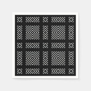 Black and white geometric pattern Ama Napkin
